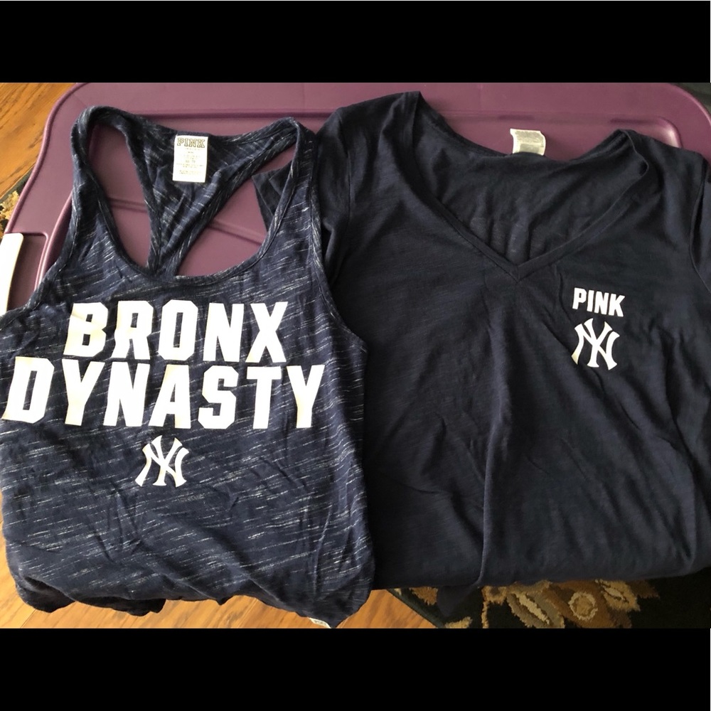 VS Pink Yankees Tops